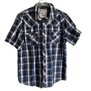Machine Custom Co. Short Sleeve Button Down Shirt Men's XL